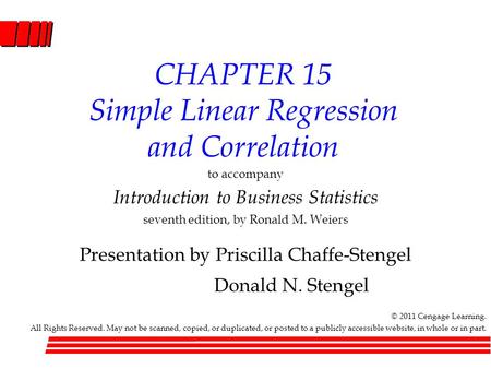 CHAPTER 15 Simple Linear Regression and Correlation