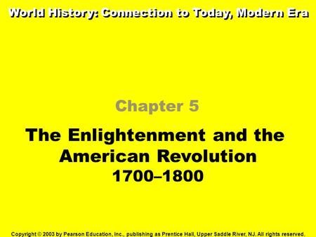 The Enlightenment and the American Revolution
