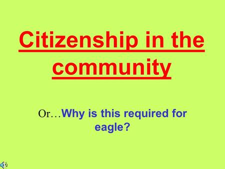 Citizenship in the community