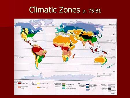 Climatic Zones p. 75-81 P. 75 fig. 5.1.