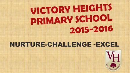 VICTORY HEIGHTS PRIMARY SCHOOL 2015-2016 NURTURE-CHALLENGE - EXCEL.