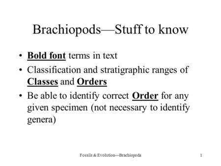 Brachiopods—Stuff to know