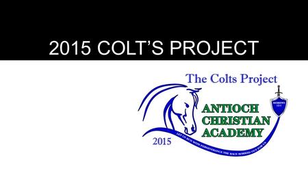 2015 COLT’S PROJECT. November 13, 2015 Volunteerism ACA’s 2015 community service project will serve the City of Moore’s Buck Thomas Park. Scheduled for.