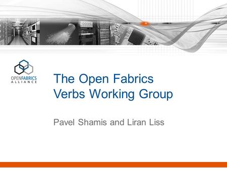 The Open Fabrics Verbs Working Group Pavel Shamis and Liran Liss.