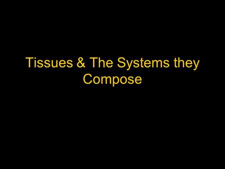 Tissues & The Systems they Compose. What are Tissues? Tissues are an interactive group of cells and intercellular substances that take part in one or.