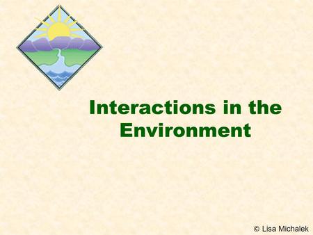 Interactions in the Environment © Lisa Michalek. POPULATIONS & COMMUNITIES  POPULATION –All the organisms of one species that live in one place at a.