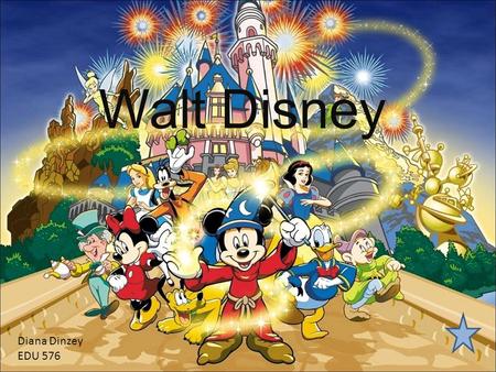 Walt Disney Diana Dinzey EDU 576. Walter Elias Disney Walter Elias Walt Disney (December 5, 1901 – December 15, 1966) was an American film producer,
