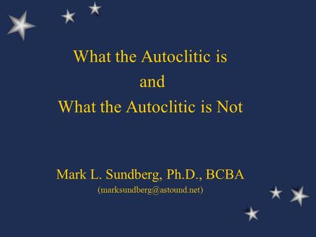 What the Autoclitic is Not