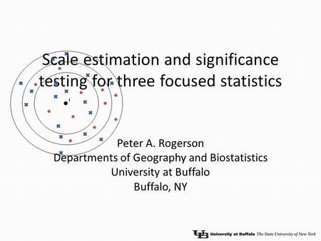 Scale estimation and significance testing for three focused statistics Peter A. Rogerson Departments of Geography and Biostatistics University at Buffalo.