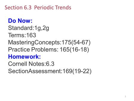 Section 6.3  Periodic Trends