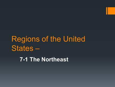 Regions of the United States –