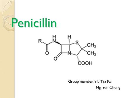 Penicillin Group member:Yiu Tsz Fai Ng Yun Chung.