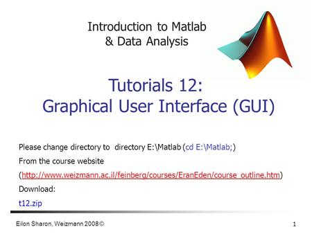 Introduction to Matlab & Data Analysis