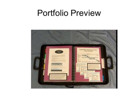 Portfolio Preview. What Is a Portfolio? A portfolio is a collection of your best professional materials that demonstrate your skill sets as a technical.