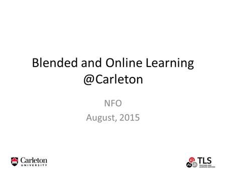 Blended and Online NFO August, 2015.