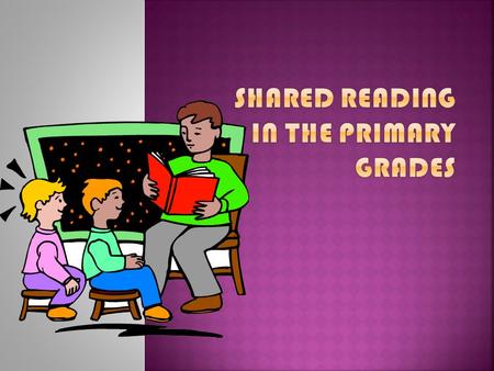  Shared reading just happens in big books  ANY big book can be used for a shared reading lesson  Repeated reading of a big book is a sufficient shared.