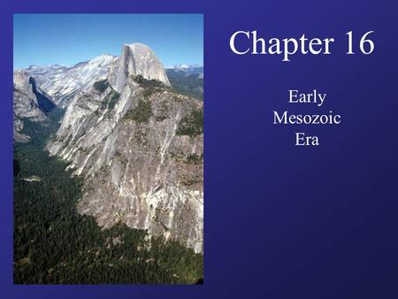 Chapter 16 Early Mesozoic Era. Guiding Questions What groups of animals were conspicuous in Triassic and Jurassic seas? What kinds of plants played major.