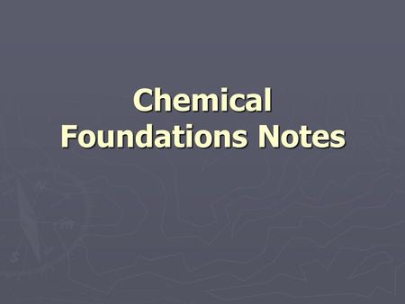Chemical Foundations Notes. Formulas of Compounds 1. Symbols - a.used to represent the element b.first letter is capital, second letter (if necessary)