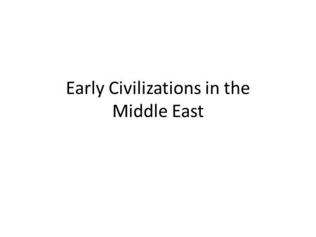 Early Civilizations in the Middle East. MESOPOTAMIANS Located between the Tigris & Euphrates Rivers/Fertile Crescent Era known as the Bronze Age Irrigation.