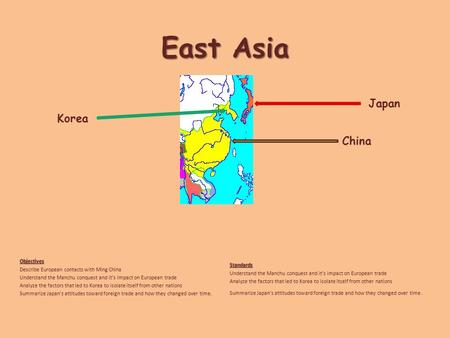 East Asia Japan Korea China Objectives