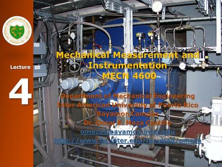 Mechanical Measurement and Instrumentation MECN 4600