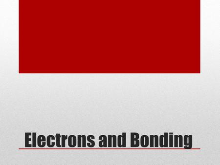 Electrons and Bonding. Valence Electrons The electrons that are located in the outer energy shell of each atom These electrons are available to be shared,