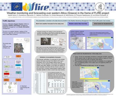 Name, Surname, Position Logo(s) Weather monitoring and forecasting over eastern Attica (Greece) in the frame of FLIRE project Vassiliki Kotroni (1), Konstantinos.