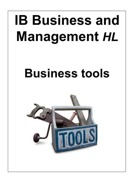 IB Business and Management HL Business tools
