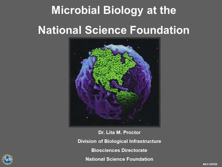 Microbial Biology at the National Science Foundation Dr. Lita M. Proctor Division of Biological Infrastructure Biosciences Directorate National Science.