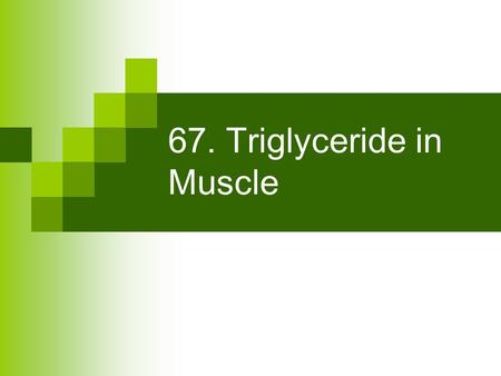67. Triglyceride in Muscle. Insulin resistance and intramyocellular triglycerides Muscle: insulin-responsive glucose disposal, glucose flux 의 약 80% 나타남.