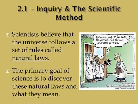 2.1 – Inquiry & The Scientific Method