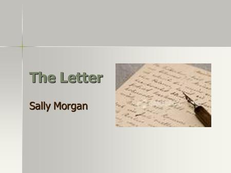The Letter Sally Morgan.