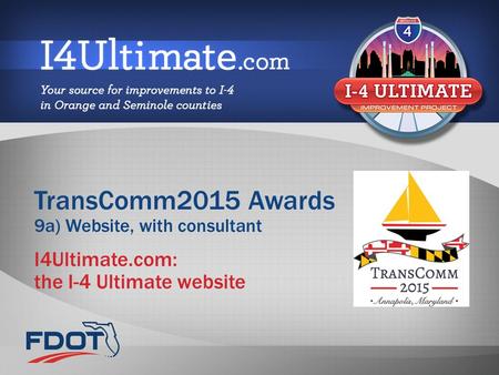 I4Ultimate.com: the I-4 Ultimate website TransComm2015 Awards 9a) Website, with consultant.