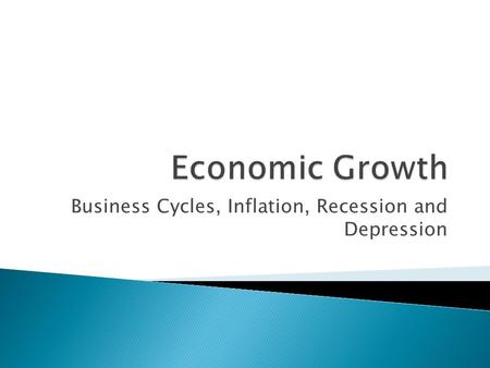 Business Cycles, Inflation, Recession and Depression.
