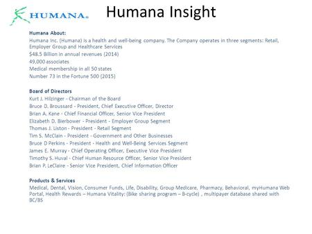 Humana Insight Humana About: