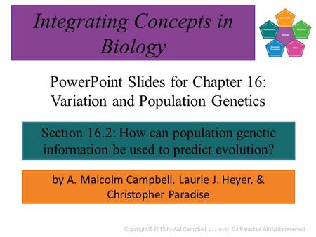 PowerPoint Slides for Chapter 16: Variation and Population Genetics Section 16.2: How can population genetic information be used to predict evolution?