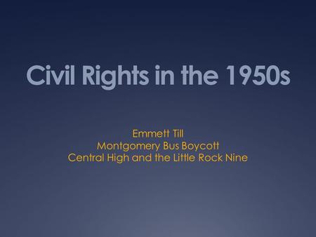 Civil Rights in the 1950s Montgomery Bus Boycott