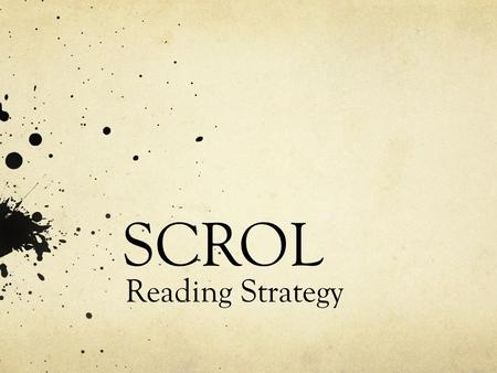 SCROL Reading Strategy.