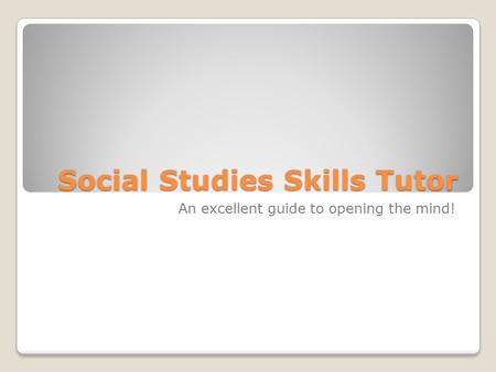 Social Studies Skills Tutor