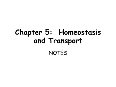 Chapter 5: Homeostasis and Transport NOTES. The Cell Membrane Regulates what enters and leaves a cell (gatekeeper) Provides protection and support Made.