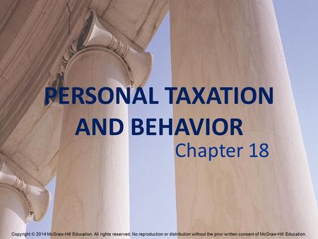 PERSONAL TAXATION AND BEHAVIOR Chapter 18. Labor Supply Hours of leisure per week Income per week 0T time endowment D |Slope| = w F G Leisure Work i ii.
