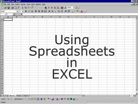 Using Spreadsheets in Excel Using Spreadsheets in EXCEL.