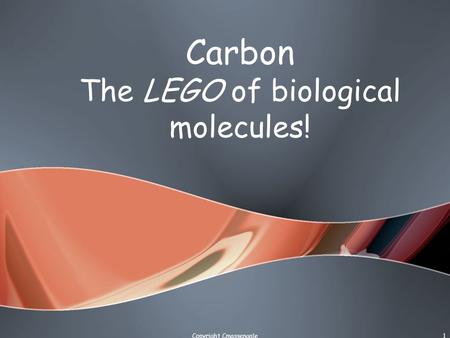 Carbon The LEGO of biological molecules!