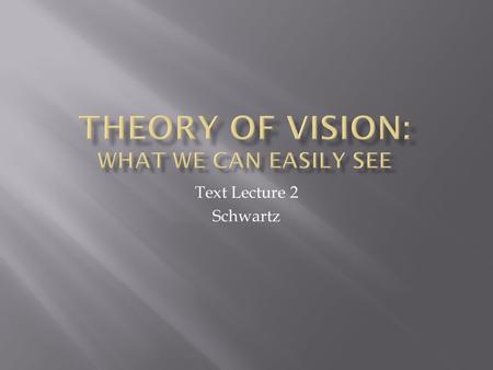 Text Lecture 2 Schwartz.  The problem for the designer is to ensure all visual queries can be effectively and rapidly served.  Semantically meaningful.