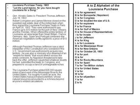 Thomas jefferson louisiana purchase powerpoint