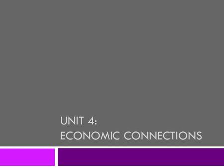 UNIT 4: ECONOMIC CONNECTIONS. Types of Industries  The JOBS that people do can be divided into four categories: 1. Primary Industries 2. Secondary Industries.