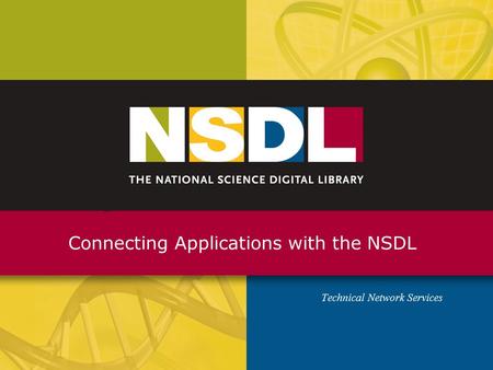 Connecting Applications with the NSDL Technical Network Services.