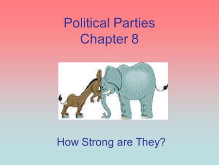 Political Parties Chapter 8 How Strong are They?.