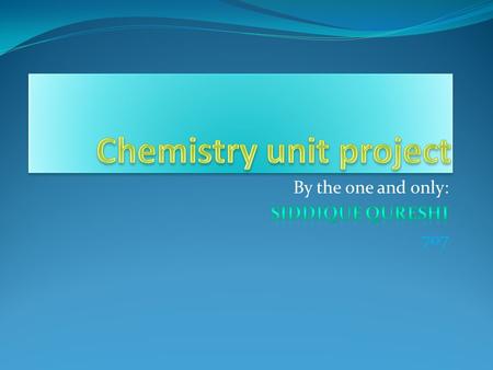 Chemistry unit project