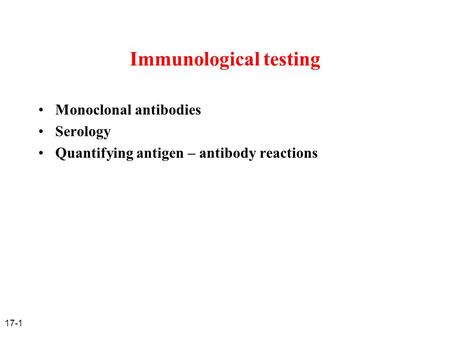 Immunological testing